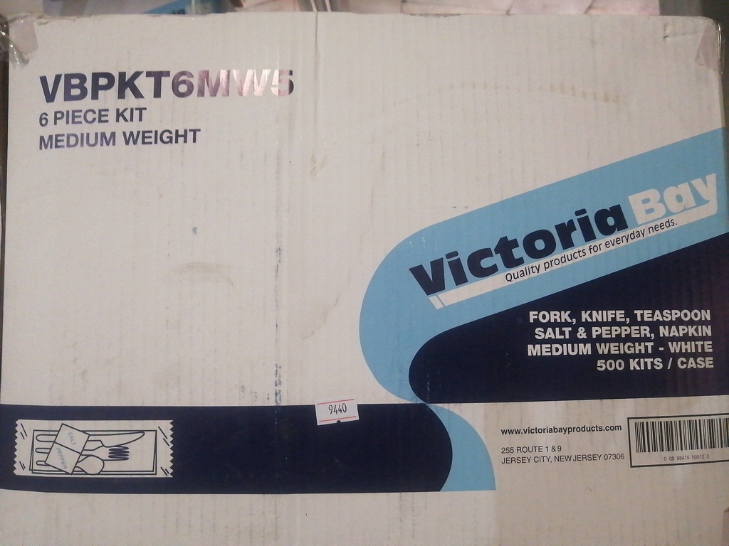 CUTLERY KIT, White, 6 Pieces ( F,K,S,N,S,P ) Victoria Bay 500 ct