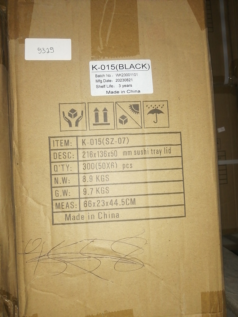 TO GO, Cont., K-015, Sushi, Black Base/Clear Lid, 66*23*44 cm, Kanetsu, 300 ct /-cs