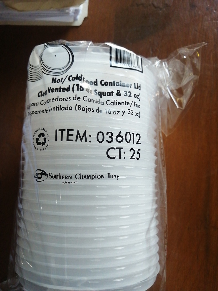 LID, 16 oz, Plastic, Clear, On The Go, 20-25 ct