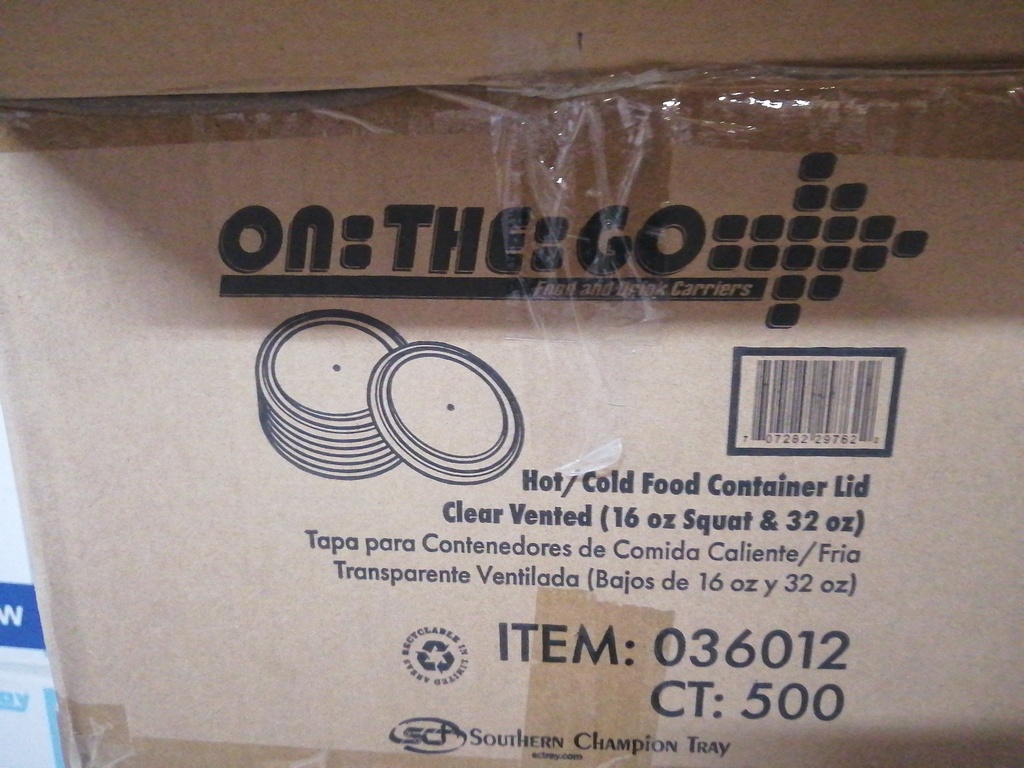 LID, 16 oz, Plastic, Clear, On The Go, 20-25 ct