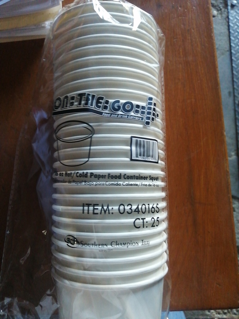 CUP, 16 oz, Paper, Hot, White,  On The Go, 20-25 ct 