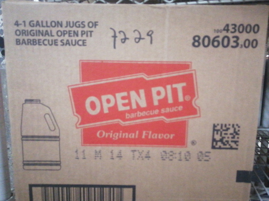 SAUCE, Barbecue, Open Pit, 4-128 oz 