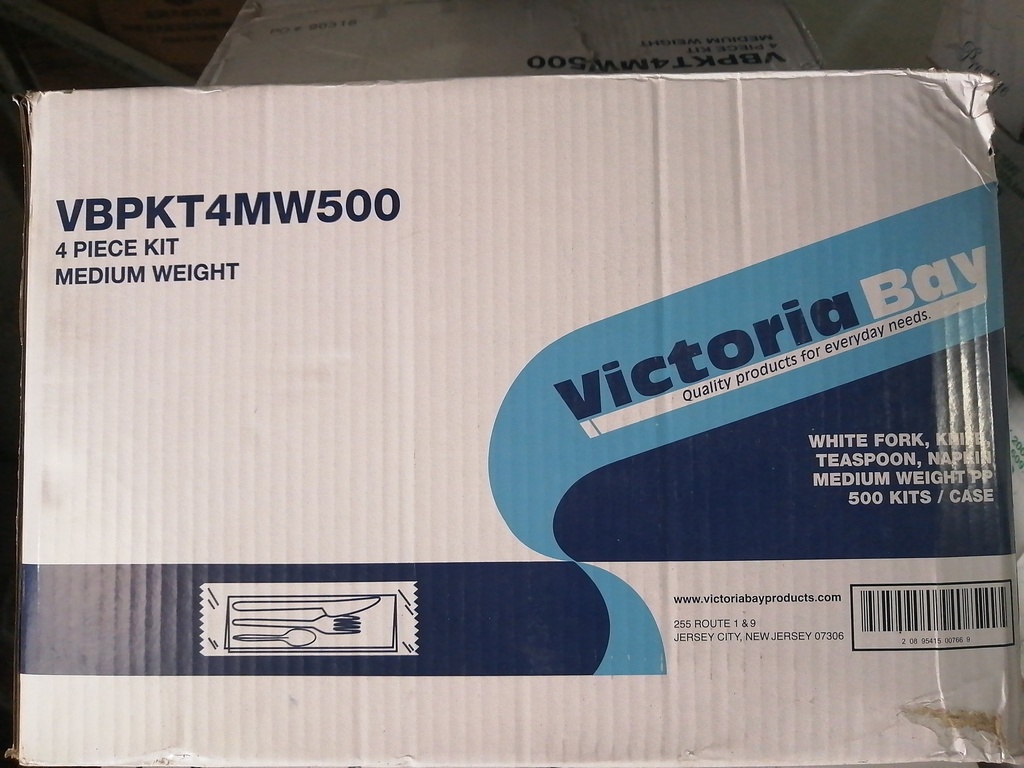 CUTLERY KIT, White, 4 Pieces ( F,K,S,N, ) Victoria Bay 500 ct 