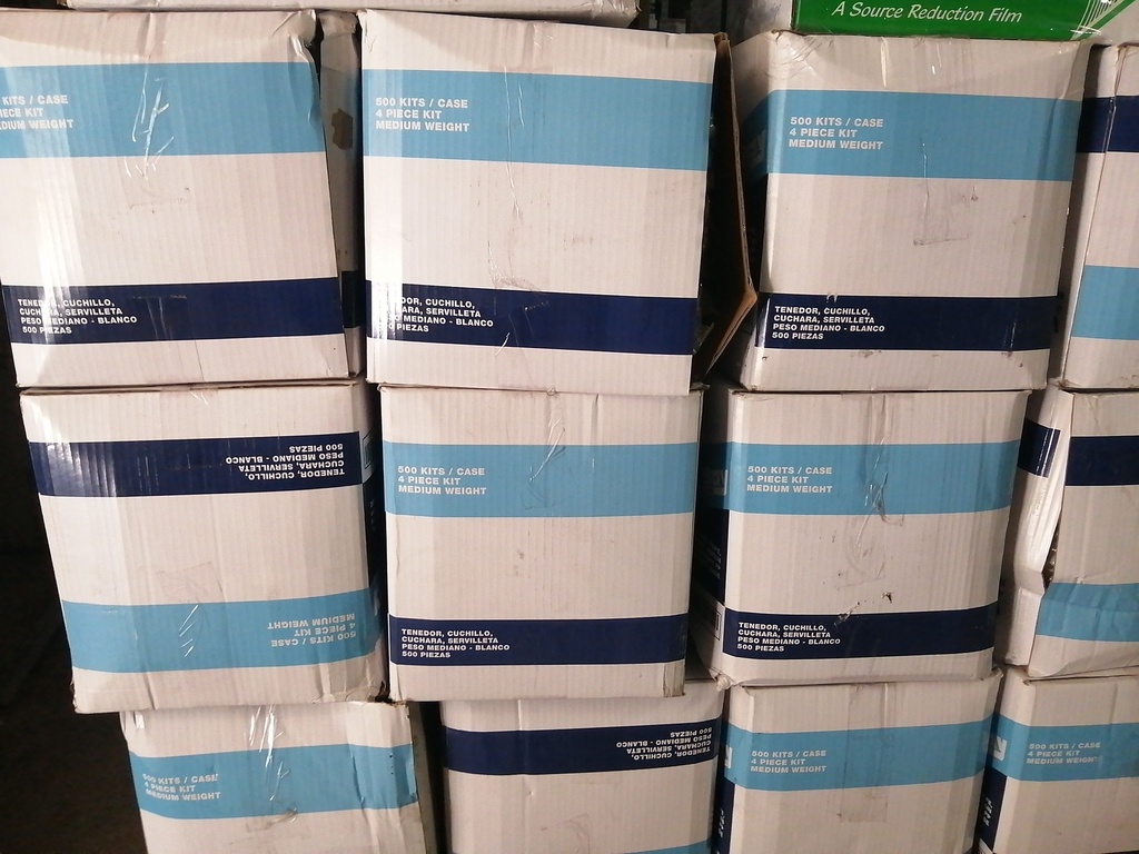 CUTLERY KIT, White, 4 Pieces ( F,K,S,N, ) Victoria Bay 500 ct 