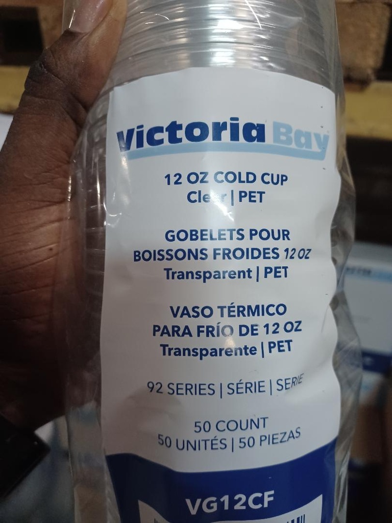 CUP, 12 oz, Plastic, Cold, Drink, #VG12CF, Victoria Bay, 20-50 ct  