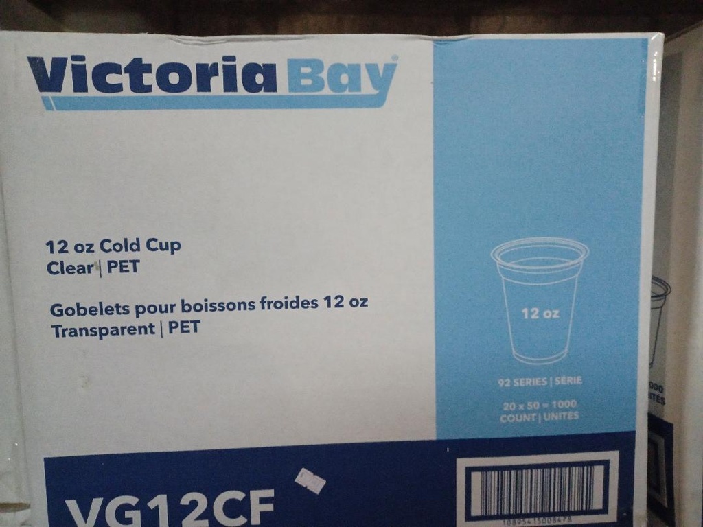 CUP, 12 oz, Plastic, Cold, Drink, #VG12CF, Victoria Bay, 20-50 ct  