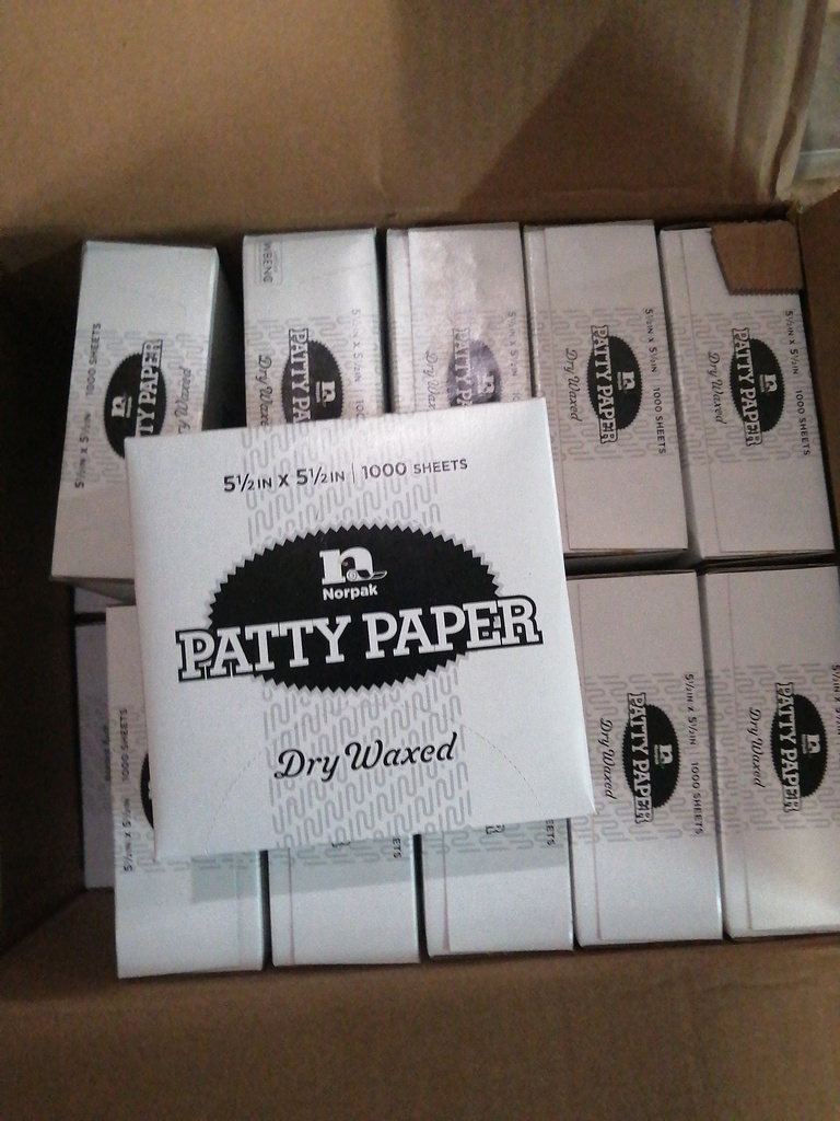 PAPER WRAP, Waxed, Patty, 5 1/2"x5 1/2", Norprk, 1000 ct  