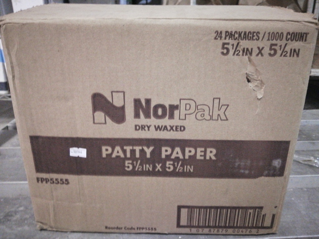 PAPER WRAP, Waxed, Patty, 5 1/2"x5 1/2", Norprk, 1000 ct  