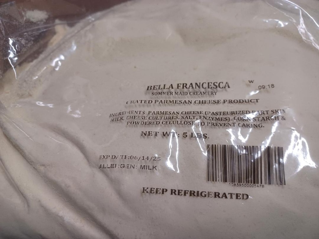 PARMESAN, Cheese, Grated, Bella Francesca, 4-5 lb  