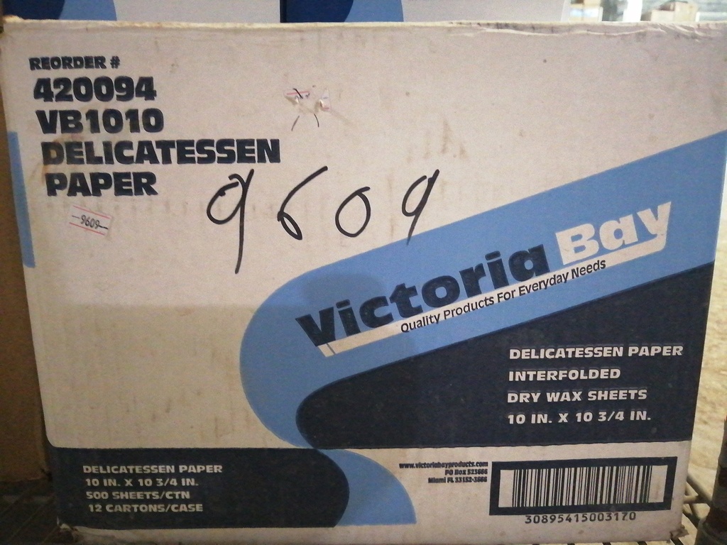 SANDWICH WRAP, Interfolded, Delicatessen Paper, Victoria Bay, 10"X10 3/4", 500 ct   