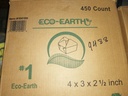 BOX, Take Out, Paper, #1, Kraft,  4x 3x 2.5", Eco Earth, 450 ct /-cs
