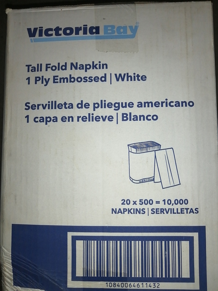 NAPKIN, Beverage, White, 1Ply, Embossed, Victoria Bay, 10000 ct  