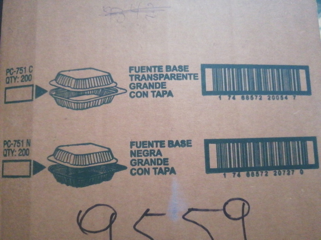 TO GO, Cont., PC-751, Plastic, Clear, Bandeja, Hinged-Lid, Plastifar, 200 ct /-cs