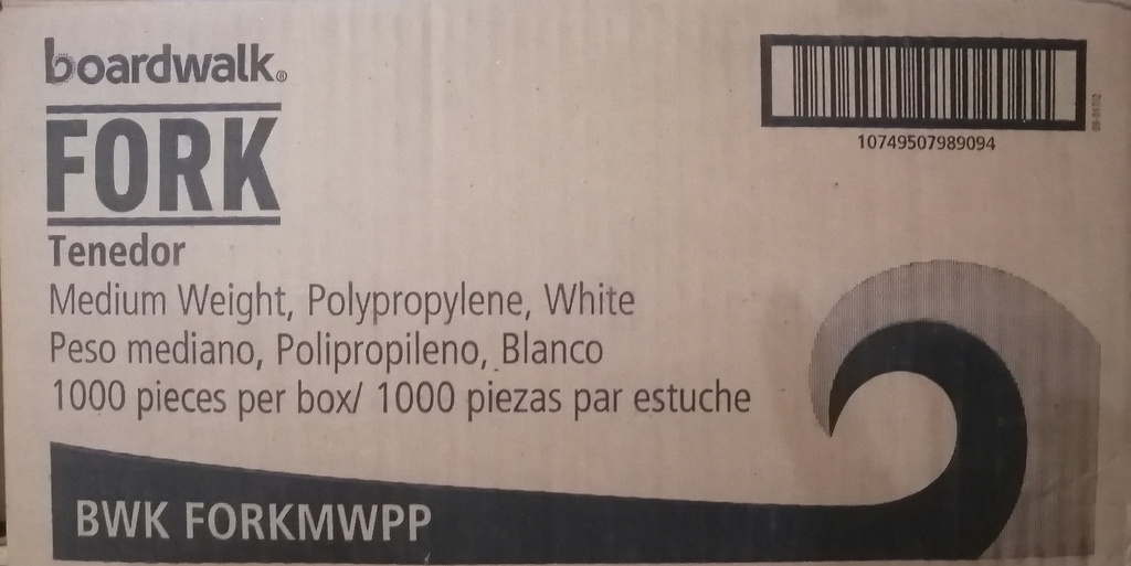 FORK, White, Boardwalk, 1000 ct  