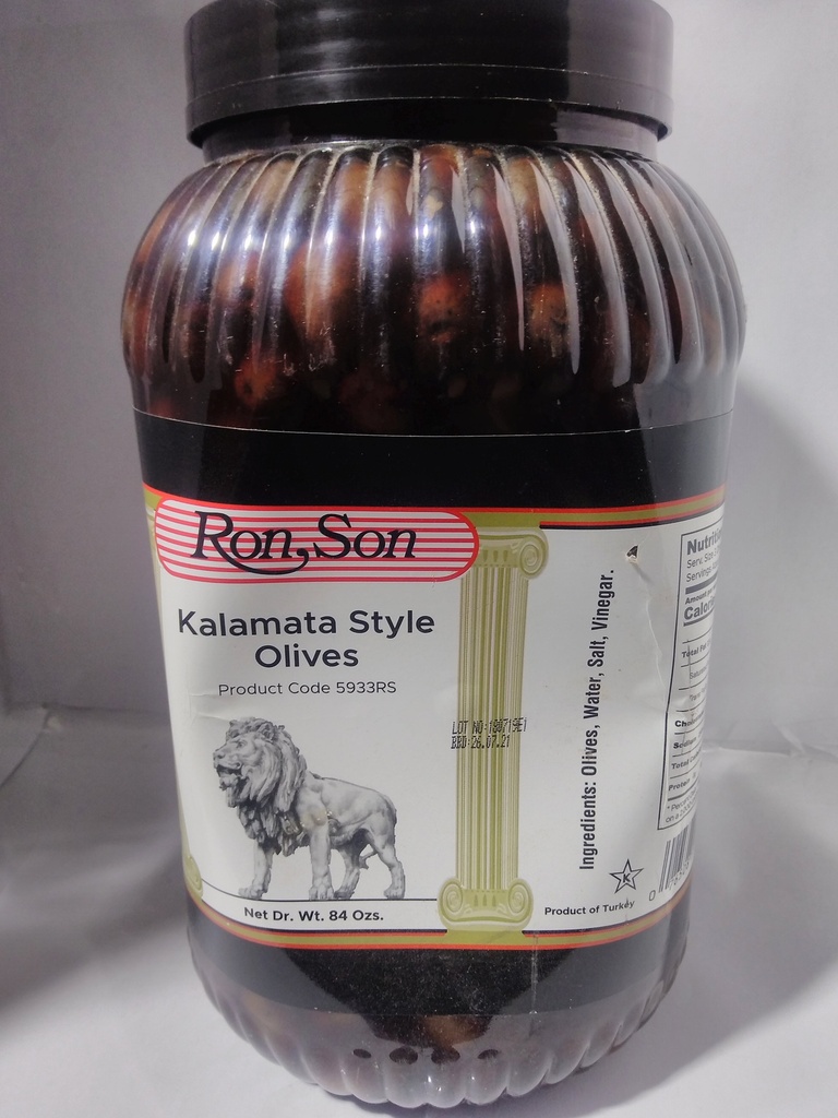 OLIVES, Black, Unpitted, Kalamata, Style, Ronson, 84 oz