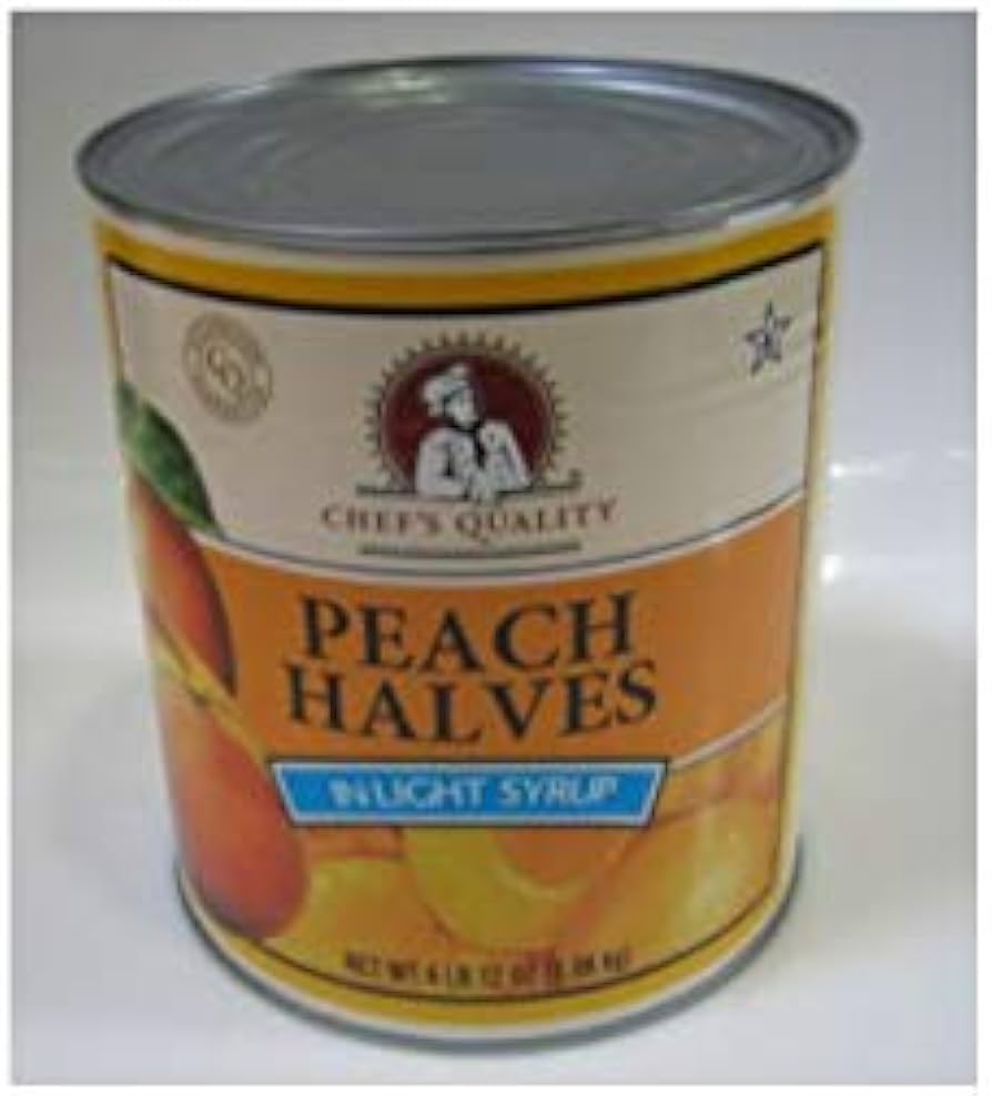 PEACH, Halves, In light Syrup, Chef's Quality, 6 lb