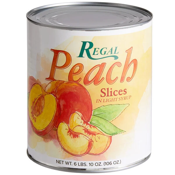 PEACH, Slices, In Syrup, Regal, 6 lb 