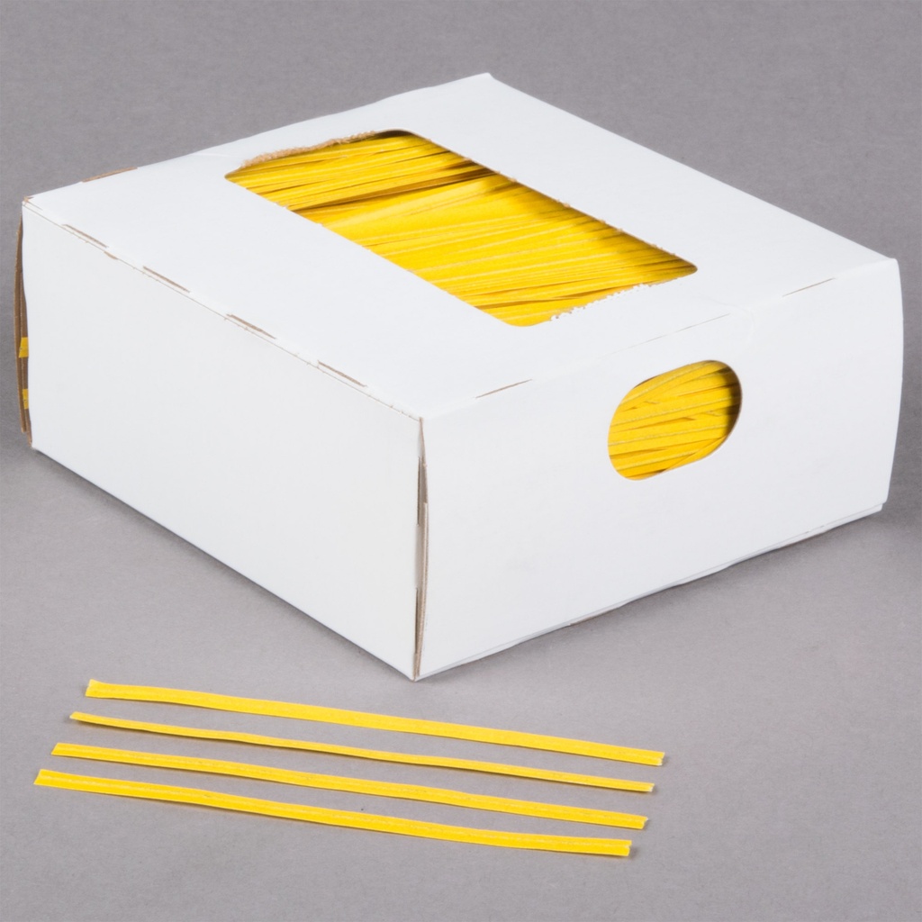 TIE TWIST, Laminated, Yellow, Bedford Industries, 4", 8000 ct