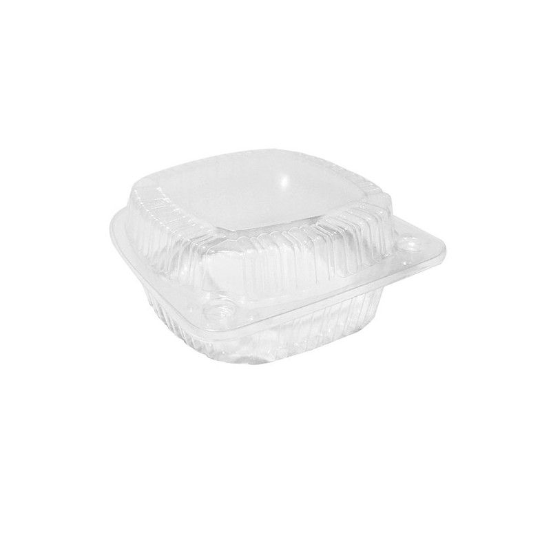 TO GO, Cont., PC-53, 5 x 5, Plastic, Clear, Bandeja, Hinged-Lid, Plastifar, 500 ct /-cs