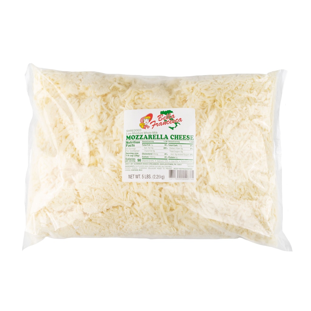 MOZZARELLA, Cheese, Shredded, Bella Francesca, 4-5 lb