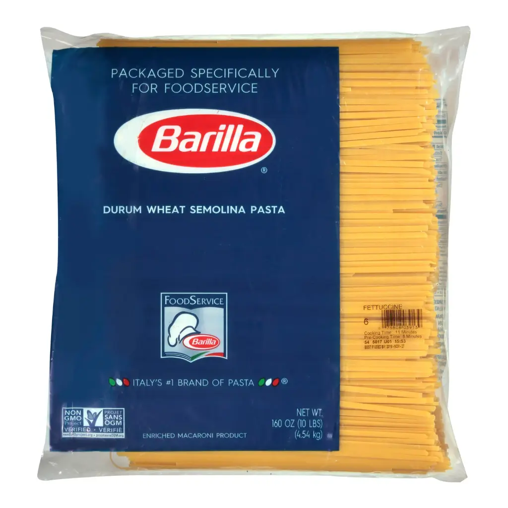 PASTA, Fettuccine, #6, Durum Wheat, Semolina, Barilla, 10 lb