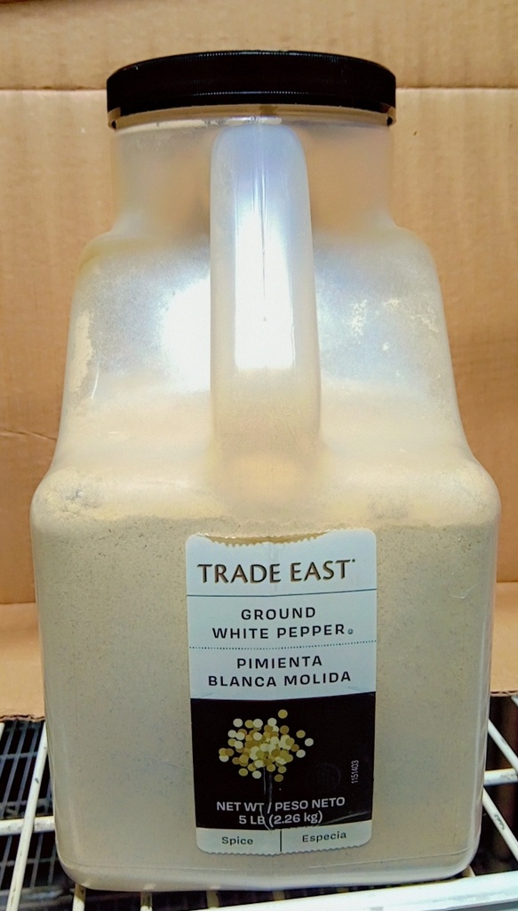 PEPPER, Ground, White, Trade East, 5 lb