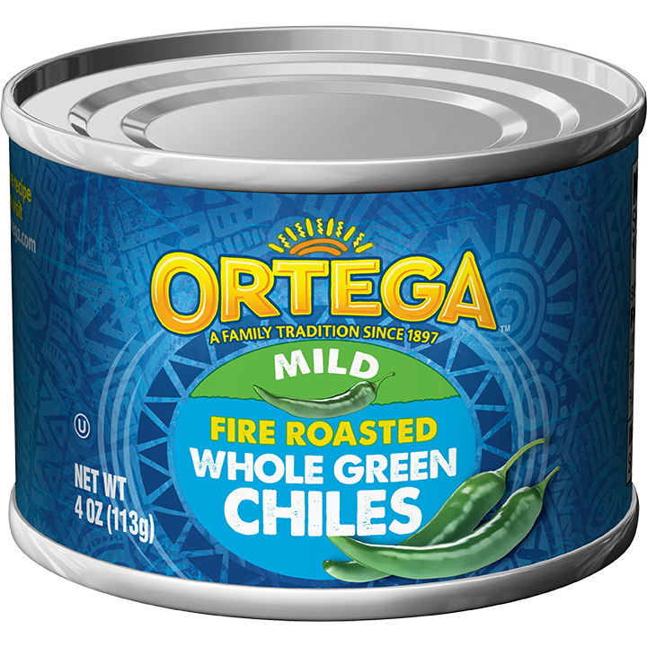 PEPPER, Ortega, Mild, Whole, Green , Chiles, Spice, Fire Roasted, 27 oz