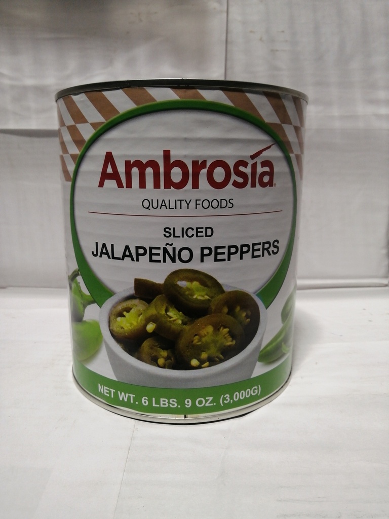 PEPPER, Jalapeno, slices, Ambrosia, Can, 6- 6 lb 