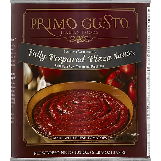 SAUCE, Pizza, Seasoned, With Oil, Fully Prepared, Primo Gusto, 6-105 oz