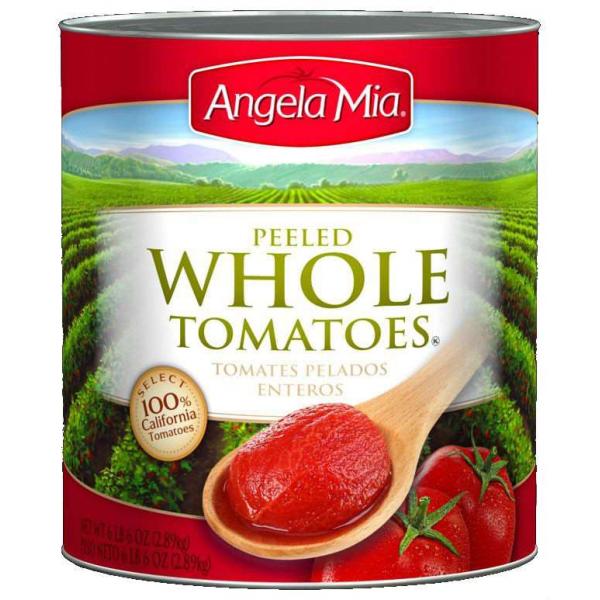 TOMATO, Whole, Peeled, Angela Mia,  Can, 6-102 oz