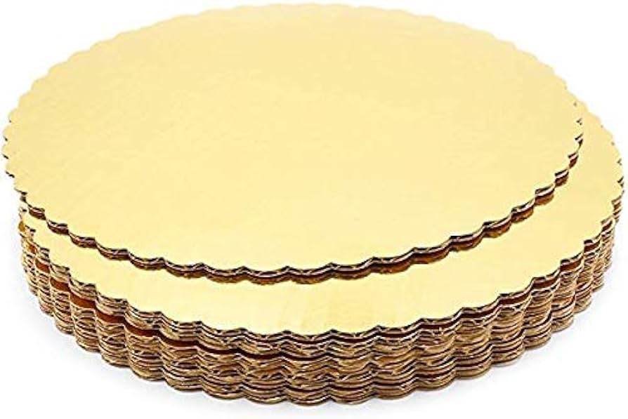 CAKE BOARD, Gold, Corrugated, Circle, Diameter, 12", 100 ct /-cs