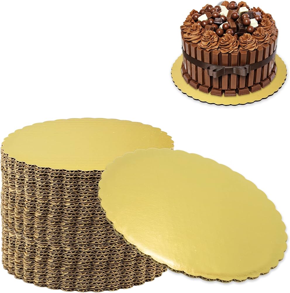 CAKE BOARD, Gold, Corrugated, Circle, 8", 200 ct /-cs