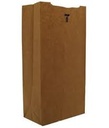 BAG, Paper, 8 lbs, Brown,# 18408, Duro, 6 1/8"x 4 1/8"x 12 7/16", 500 ct /-cs