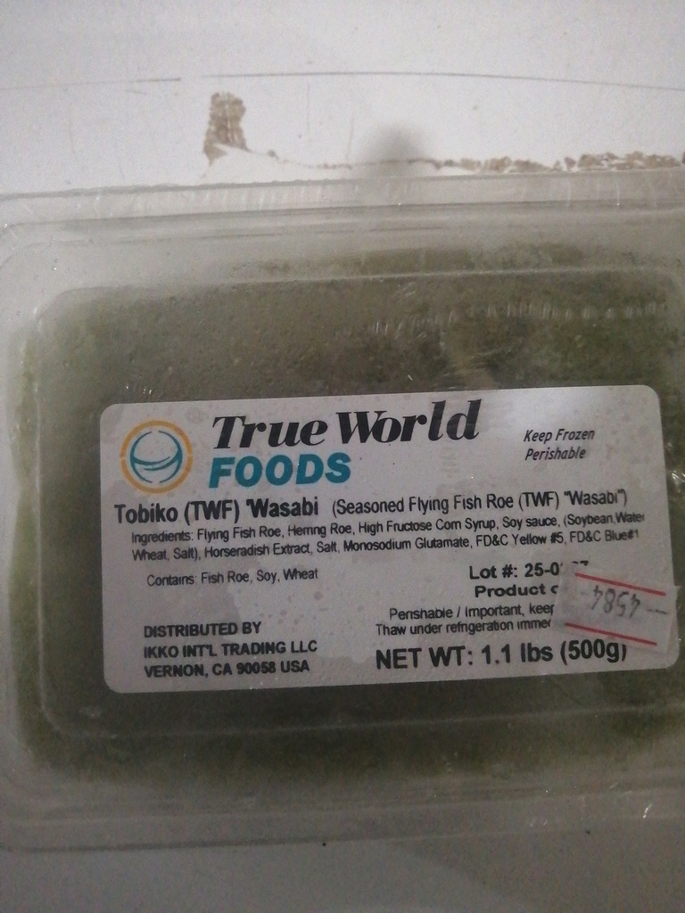 FISH, Roe, Bay, Tobiko, Seasoned, Wasabi, TWF, 12 ct 