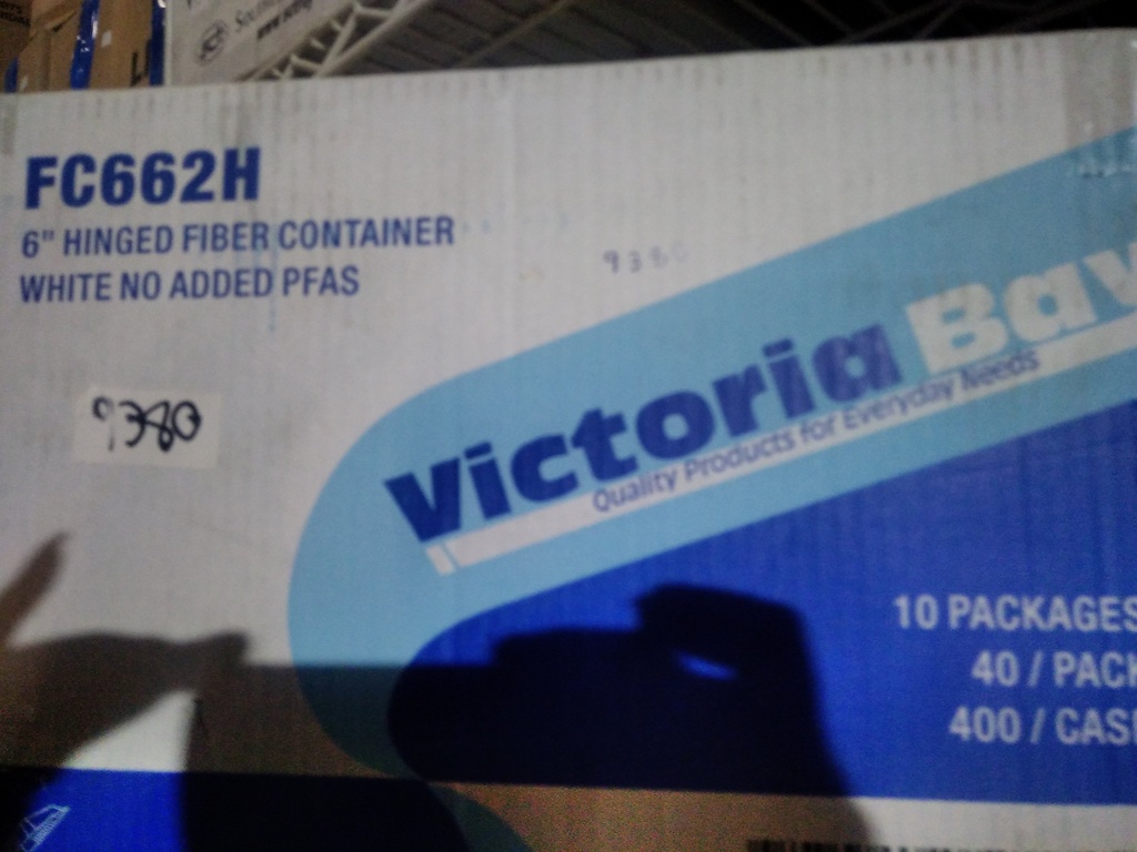 TO GO, CONT. 6'', White, Hinged, Aluminum, Victoria Bay, 1000 ct /-cs