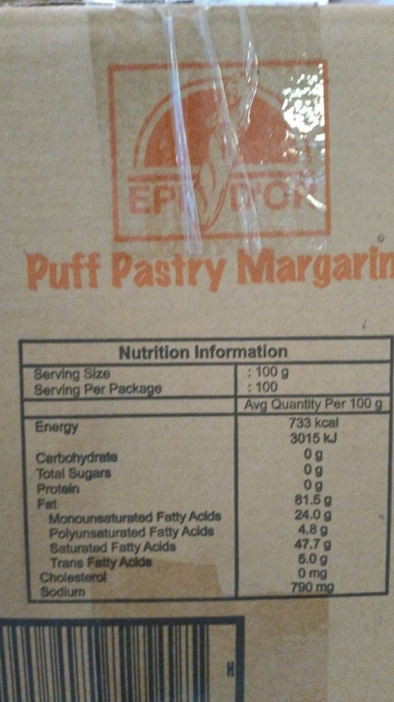 BUTTER, Margarine, Puff Pastry, Epidor 22 LB- CS