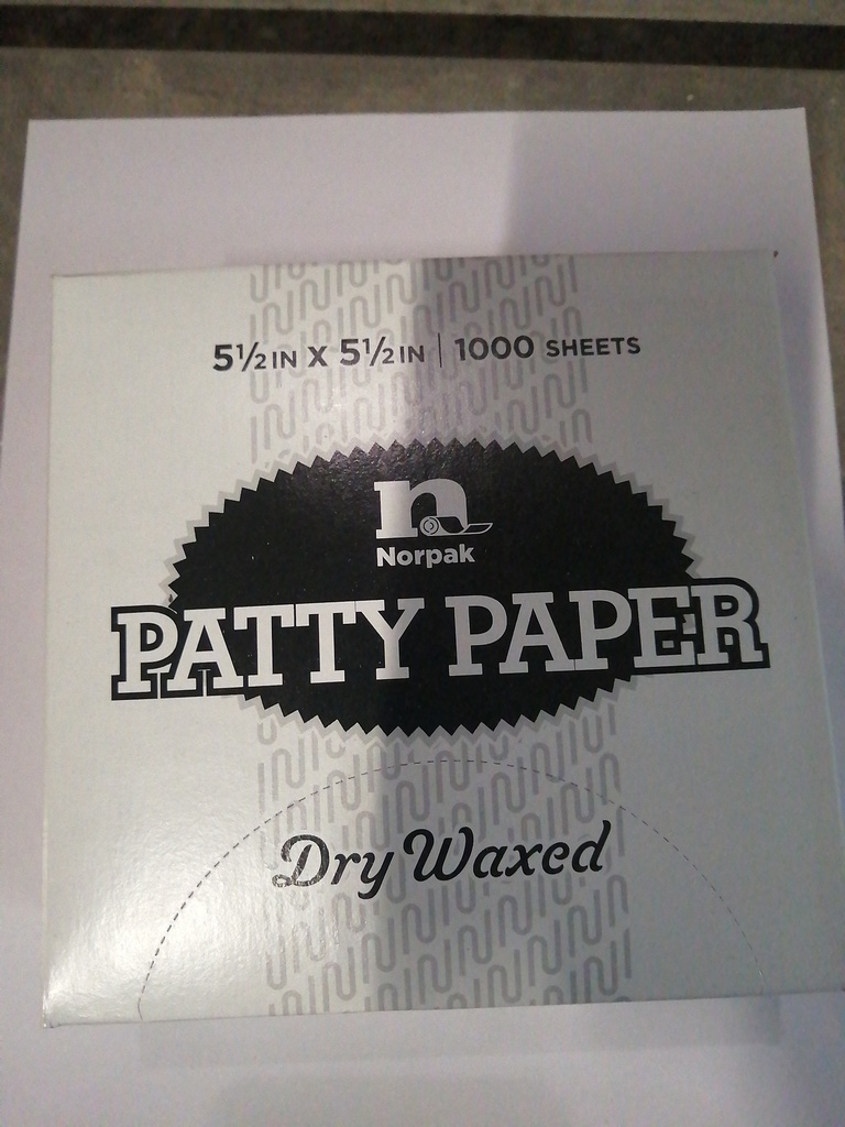 PAPER WRAP, Waxed, Patty, 5 1/2"x5 1/2", Norprk, 1000 ct  