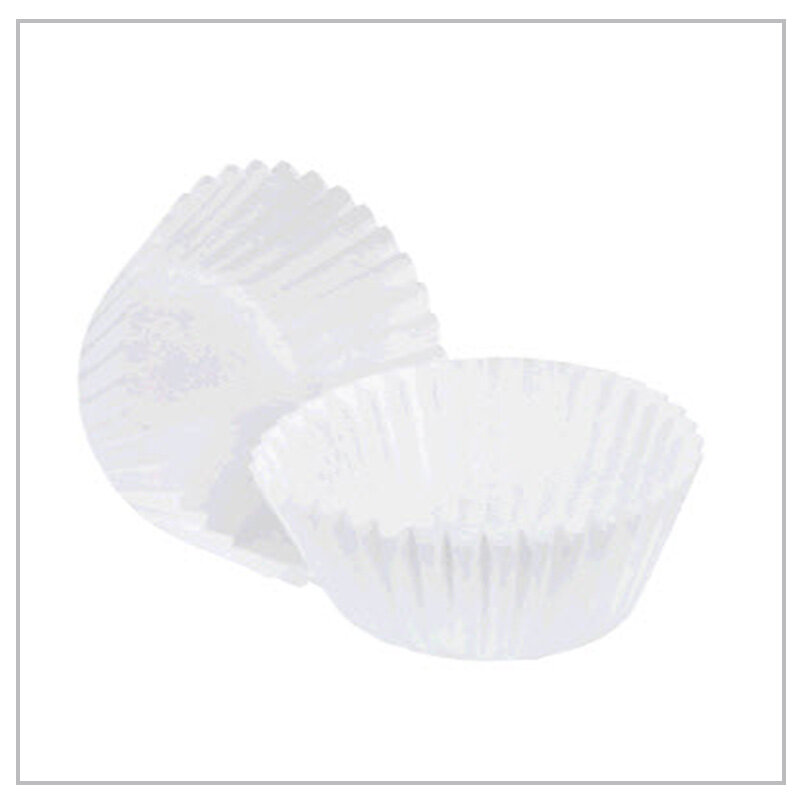 BAKING CUP, White, 2" 1/4x17/18, Lapaco, 500 ct 