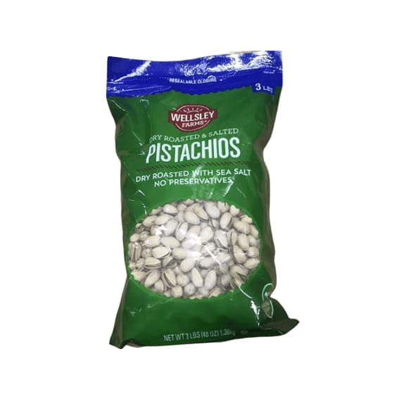 NUTS, Pistachios, Dry Roasted, Salted, Wellsley Farms, 3 lb