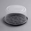 TO GO, Cont., Dome, Cake 8", With Lid, W/Black Base, Plastic Clear, 100 ct /-cs 