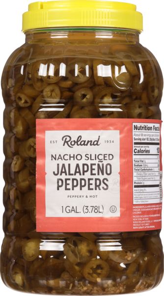 SAUCE, Jalapeno Peppers, slices, Roland, 3.78 l