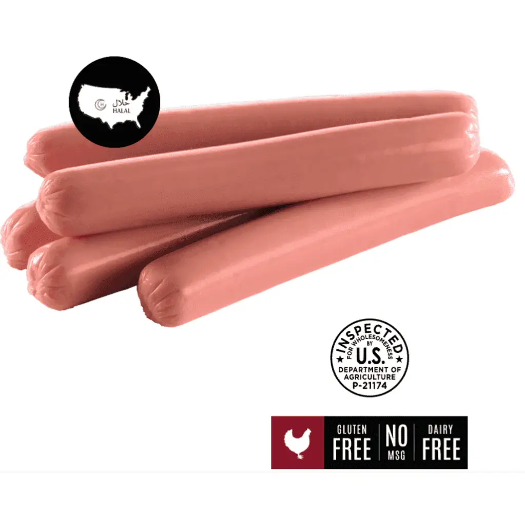 HOT DOG, Chicken, Frozen, Nat, Halal, lb 