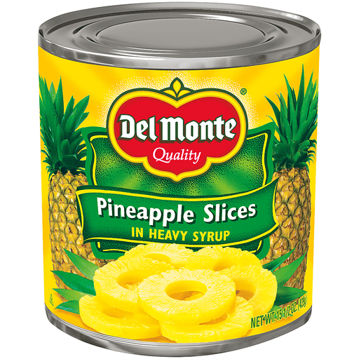 PINEAPPLE, Sliced, Syrup in Heavy, Del Monte, 12-15.5 oz  