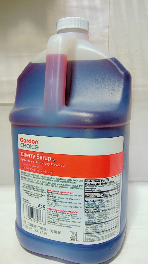 SYRUP, Cherry, Gordon Choice, 4-128 oz
