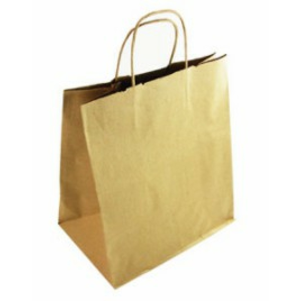 BAG, Paper, Kraft, Shopping, With Handles, Premium, 10"x 6.75"x 12", 250 ct /-cs