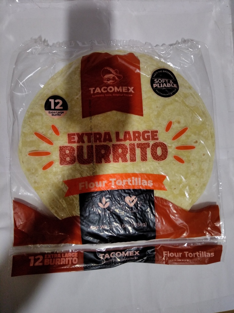 TORTILLA, Flour, 12", Tacomex, 8-12 ct  