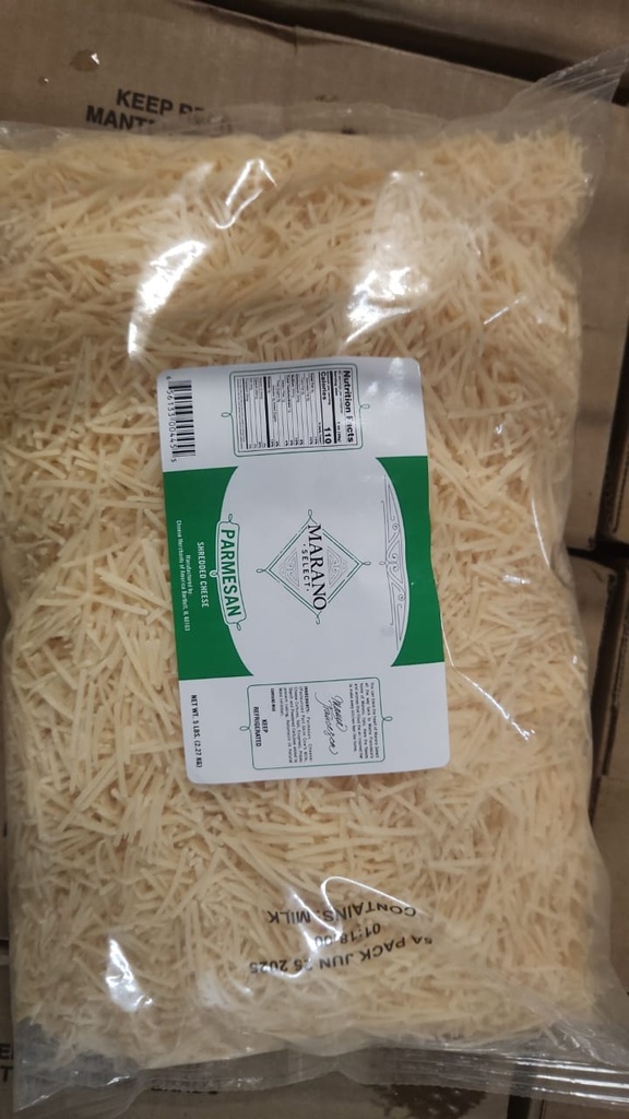 PARMESAN, Cheese, #00445, Shredded, Marano Select, 4-5lb 