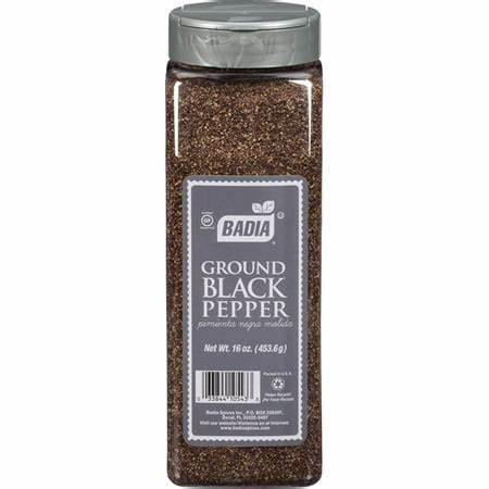 BLACK PEPPER, Ground, Spice, Badia, 6-16 oz 