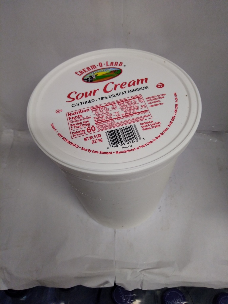 SOUR CREAM, Cream O Land, 4-5 lbs