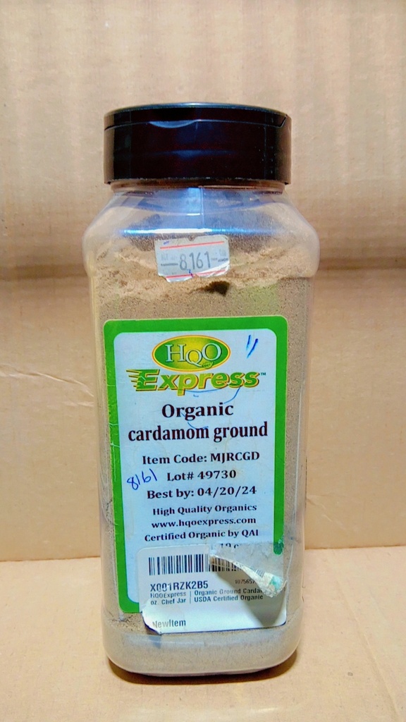 CARDAMOM, Ground, Organic Express, HQO, 6-19 oz 